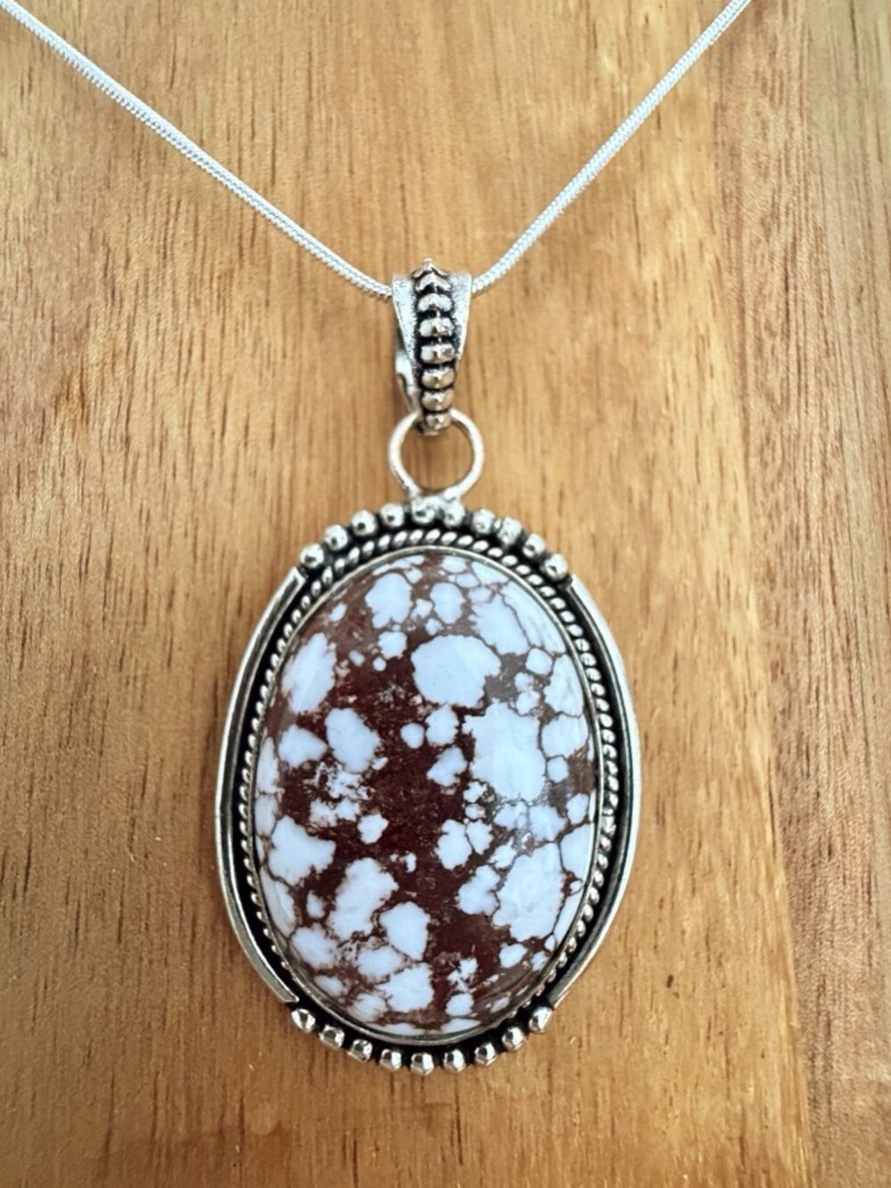 925 Sterling Silver Wild Horse Turquoise Necklace Native American Jewelry